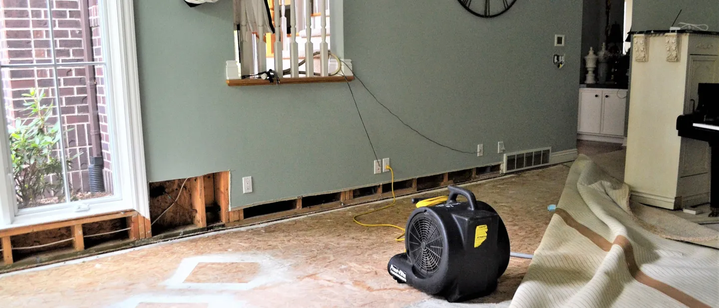Water leak damage being repaired in a San Diego home