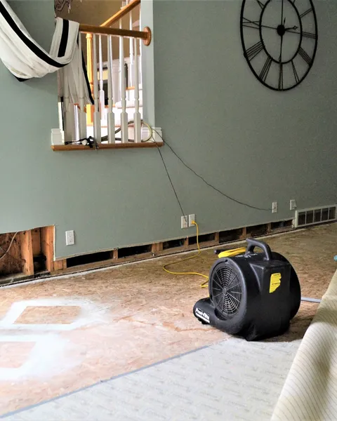 Water damage repair in progress in a San Diego home
