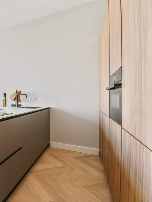 Kitchen with wood cabinetry