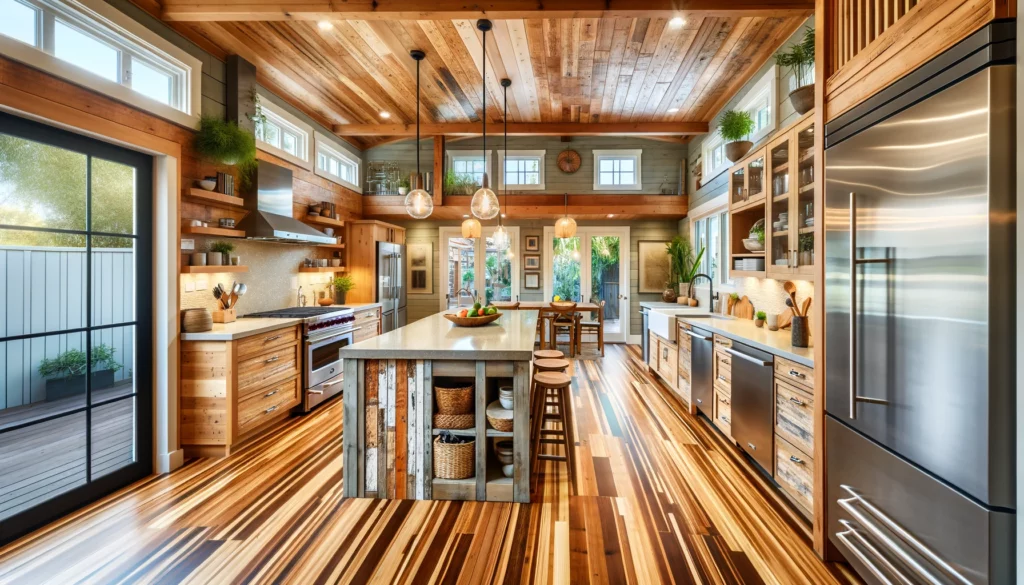 beautifully remodeled kitchen bamboo flooring